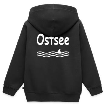 Ostsee - Kinder Premium Organic Zip Hoodie - Schwarz - Hinten - AI Model Kid Male (0cm)