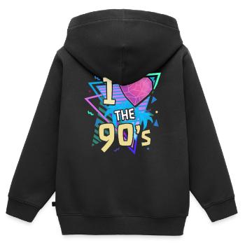 90iger Neunziger Jahrgang - Kinder Premium Organic Zip Hoodie - Schwarz - Hinten - AI Model Kid Male (0cm)