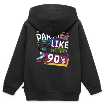 90iger Neunziger Jahrgang - Kinder Premium Organic Zip Hoodie - Schwarz - Hinten - AI Model Kid Male (0cm)
