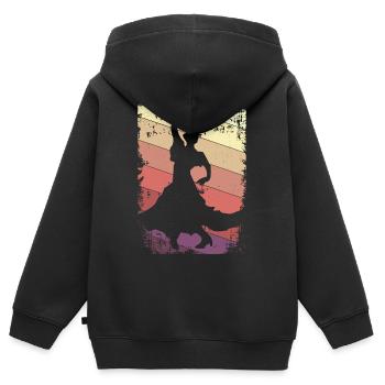 Flamenco Tanzen - Kinder Premium Organic Zip Hoodie - Schwarz - Hinten - AI Model Kid Male (0cm)