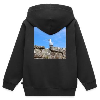 Möwe Norddeutschland - Kinder Premium Organic Zip Hoodie - Schwarz - Hinten - AI Model Kid Male (0cm)