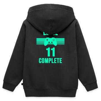 11th Birthday Special Day Gift Idea - Kids Premium Organic Zip-up Hoodie - black - Back - AI Model Kid Male (0cm)