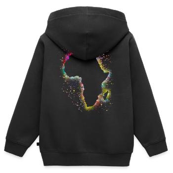 Afrique - Sweat Premium à capuche zippé enfant bio - noir - Dos - AI Model Kid Male (0cm)