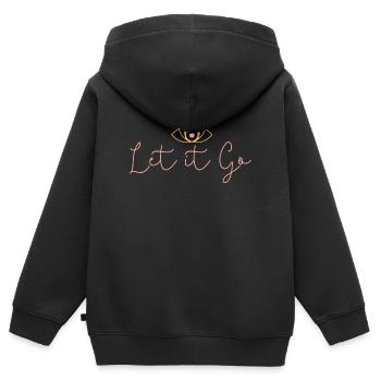 Yoga méditation bouddhisme inspirant - Sweat Premium à capuche zippé enfant bio - noir - Dos - AI Model Kid Male (0cm)