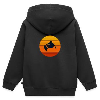 Surfing Hobbies - Kids Premium Organic Zip-up Hoodie - black - Back - AI Model Kid Male (0cm)