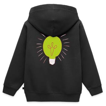 Glühbirne neongrün - Kinder Premium Organic Zip Hoodie - Schwarz - Hinten - AI Model Kid Male (0cm)