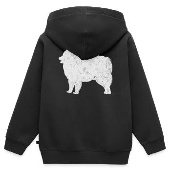 Samojede Samoyed Hundebesitzer - Kinder Premium Organic Zip Hoodie - Schwarz - Hinten - AI Model Kid Male (0cm)