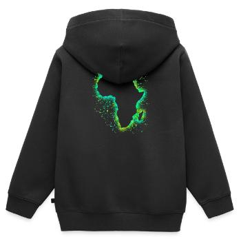Afrique - Sweat Premium à capuche zippé enfant bio - noir - Dos - AI Model Kid Male (0cm)