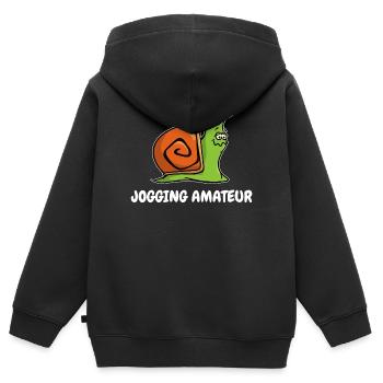 Snail's Pace Runner Race Jogging Funny Sport - Kids Premium Organic Zip-up Hoodie - black - Back - AI Model Kid Male (0cm)