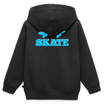Skate Skateboard Skateboarder - Sweat Premium à capuche zippé enfant bio - noir - Dos - AI Model Kid Male (0cm)