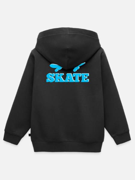Skate Skateboard Skateboarder - Kinder Premium Organic Zip Hoodie - Schwarz