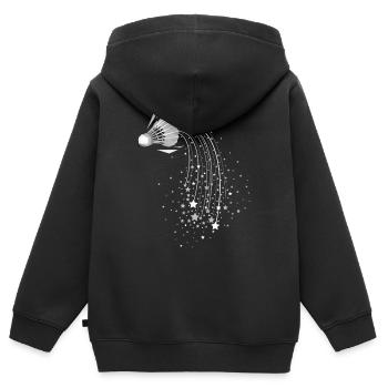 Volant volant - Sweat Premium à capuche zippé enfant bio - noir - Dos - AI Model Kid Male (0cm)