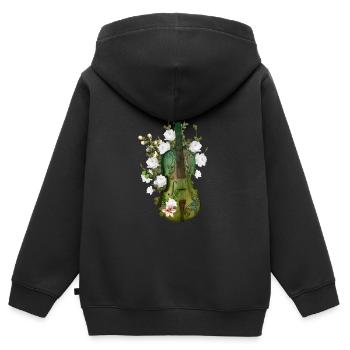 Wunderbare Geige - Kinder Premium Organic Zip Hoodie - Schwarz - Hinten - AI Model Kid Male (0cm)