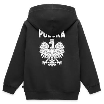 Polen - Kinder Premium Organic Zip Hoodie - Schwarz - Hinten - AI Model Kid Male (0cm)