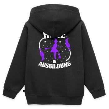 Halloween Hexen Hexe in Ausbildung Walpurgisnacht - Kinder Premium Organic Zip Hoodie - Schwarz - Hinten - AI Model Kid Male (0cm)