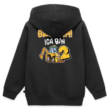 Brummm! Ich Bin 2 Jahre Kindergeburtstag - Kinder Premium Organic Zip Hoodie - Schwarz - Hinten - AI Model Kid Male (0cm)