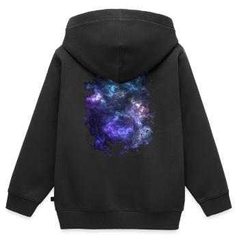 Univers - Sweat Premium à capuche zippé enfant bio - noir - Dos - AI Model Kid Male (0cm)
