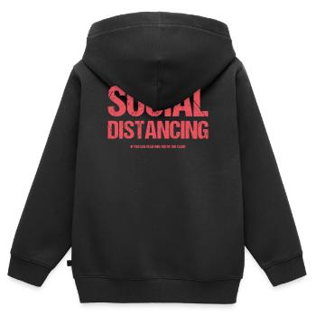 Soziale Distanzierung - Kinder Premium Organic Zip Hoodie - Schwarz - Hinten - AI Model Kid Male (0cm)
