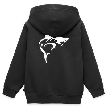 Requin - Sweat Premium à capuche zippé enfant bio - noir - Dos - AI Model Kid Male (0cm)