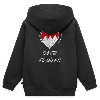 Oberfranken - Frankenwappen Love Wappen Franken - Kinder Premium Organic Zip Hoodie - Schwarz - Hinten - AI Model Kid Male (0cm)