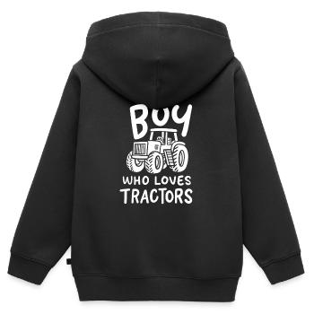 Traktoren Traktor - Kinder Premium Organic Zip Hoodie - Schwarz - Hinten - AI Model Kid Male (0cm)
