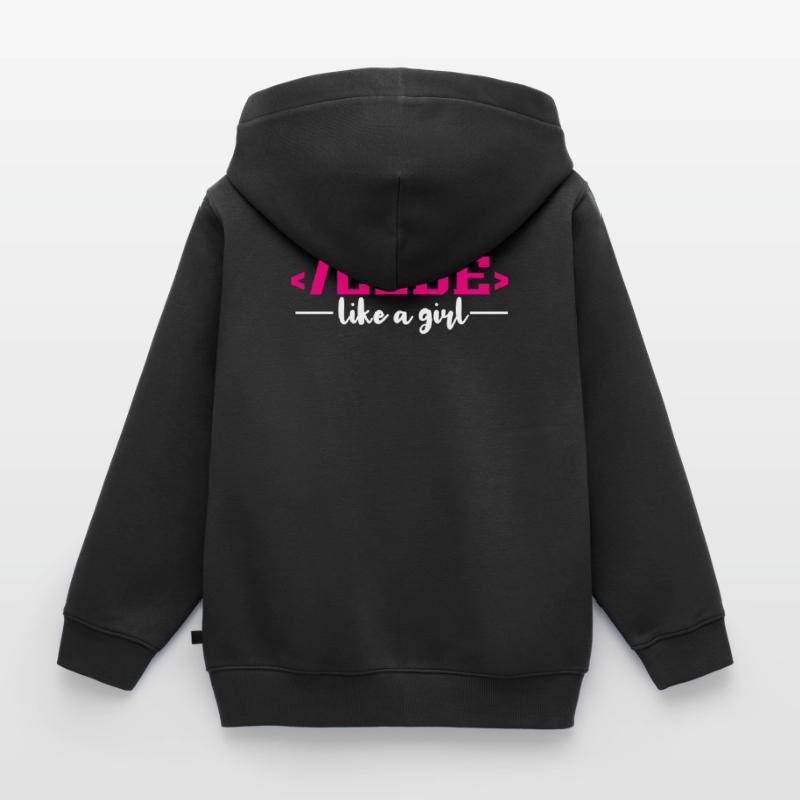 Codage Programmation informatique Sweat Premium à capuche zippé enfant bio