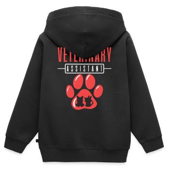 Tierarzthelfer Vet Tech - Kinder Premium Organic Zip Hoodie - Schwarz - Hinten - AI Model Kid Male (0cm)