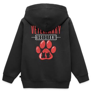 Tierarzthelfer Vet Tech - Kinder Premium Organic Zip Hoodie - Schwarz - Hinten - AI Model Kid Male (0cm)