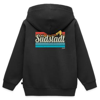 Köln Südstadt Veedel Viertel Retro Vintage Surfer - Kinder Premium Organic Zip Hoodie - Schwarz - Hinten - AI Model Kid Male (0cm)