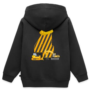 4 Jahre Geburtstag Baustelle Bagger - Kinder Premium Organic Zip Hoodie - Schwarz - Hinten - AI Model Kid Male (0cm)