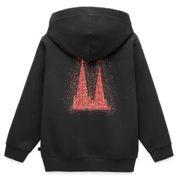 Kölner Dom Konfetti Im Herzen Karneval Herz Köln - Kinder Premium Organic Zip Hoodie - Schwarz - Hinten - AI Model Kid Male (0cm)