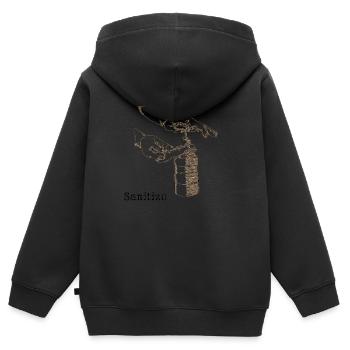 Elektrischer Handschuh mit Desinfektionsmittel - Kinder Premium Organic Zip Hoodie - Schwarz - Hinten - AI Model Kid Male (0cm)