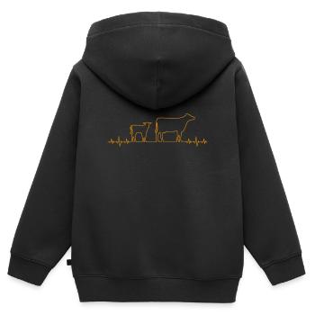 Cow calf bull - Kids Premium Organic Zip-up Hoodie - black - Back - AI Model Kid Male (0cm)