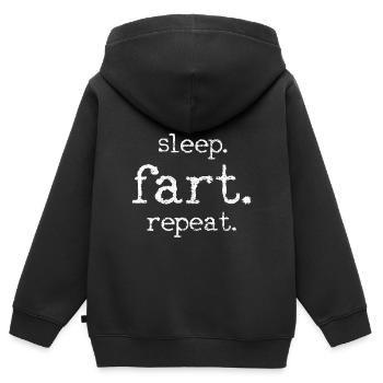 Pet - Sweat Premium à capuche zippé enfant bio - noir - Dos - AI Model Kid Male (0cm)