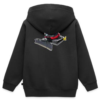Snowcat rouge - Sweat Premium à capuche zippé enfant bio - noir - Dos - AI Model Kid Male (0cm)