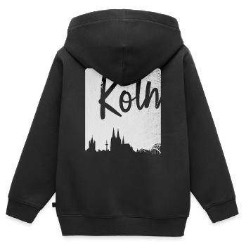 Köln - Kinder Premium Organic Zip Hoodie - Schwarz - Hinten - AI Model Kid Male (0cm)