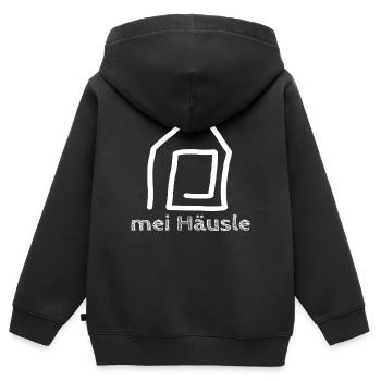 Mei Häusle / Haus / Wohnung / Trend / Sprüche - Kinder Premium Organic Zip Hoodie - Schwarz - Hinten - AI Model Kid Male (0cm)