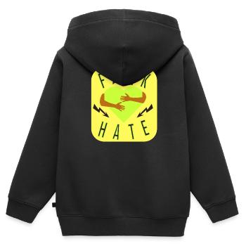 Gegen Hass - Kinder Premium Organic Zip Hoodie - Schwarz - Hinten - AI Model Kid Male (0cm)