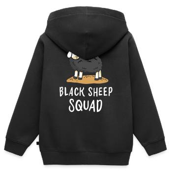 Schwarzes Schaf - Kinder Premium Organic Zip Hoodie - Schwarz - Hinten - AI Model Kid Male (0cm)