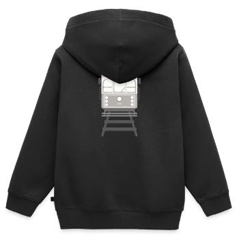 Tram, Straßenbahn - Kinder Premium Organic Zip Hoodie - Schwarz - Hinten - AI Model Kid Male (0cm)