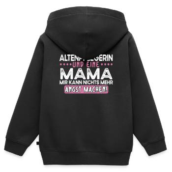 Altenpflegerin Mama Pflegekraft Altersheim - Kinder Premium Organic Zip Hoodie - Schwarz - Hinten - AI Model Kid Male (0cm)