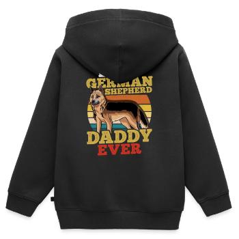 German Shepherd - Kids Premium Organic Zip-up Hoodie - black - Back - AI Model Kid Male (0cm)