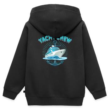 YACHT CREW - Kinder Premium Organic Zip Hoodie - Schwarz - Hinten - AI Model Kid Male (0cm)