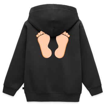 pieds pieds soin des pieds podologie cadeau idée cadeau - Sweat Premium à capuche zippé enfant bio - noir - Dos - AI Model Kid Male (0cm)