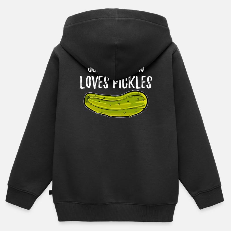Cornichons pour les amateurs de cornichons - Sweat Premium à capuche zippé enfant bio - noir