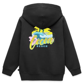 Plage de Cacao - Sweat Premium à capuche zippé enfant bio - noir - Dos - AI Model Kid Male (0cm)