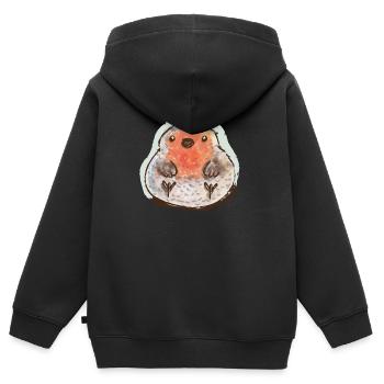Bubble Robin - Sweat Premium à capuche zippé enfant bio - noir - Dos - AI Model Kid Male (0cm)