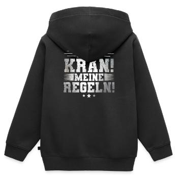 Mein Kran! Meine Regeln! - Kinder Premium Organic Zip Hoodie - Schwarz - Hinten - AI Model Kid Male (0cm)