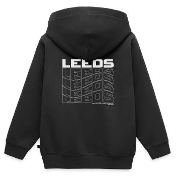Leeds England - Kinder Premium Organic Zip Hoodie - Schwarz - Hinten - AI Model Kid Male (0cm)