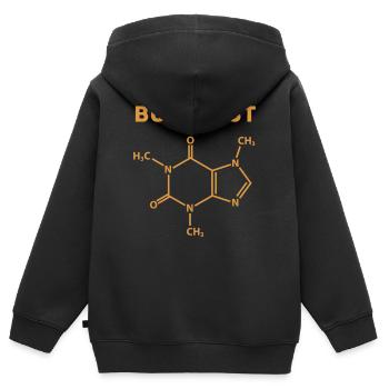 But First Coffee Molecule - Kids Premium Organic Zip-up Hoodie - black - Back - AI Model Kid Male (0cm)